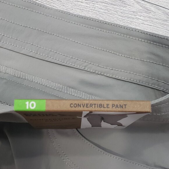 Eddie Bauer Convertible Pant Snap Roll Hem Hiking Outdoor Gray Womens 10 NEW - Picture 8 of 11